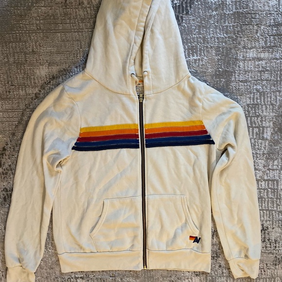 Aviator Nation 5 STRIPE HOODIE - VINTAGE WHITE - Picture 3 of 6